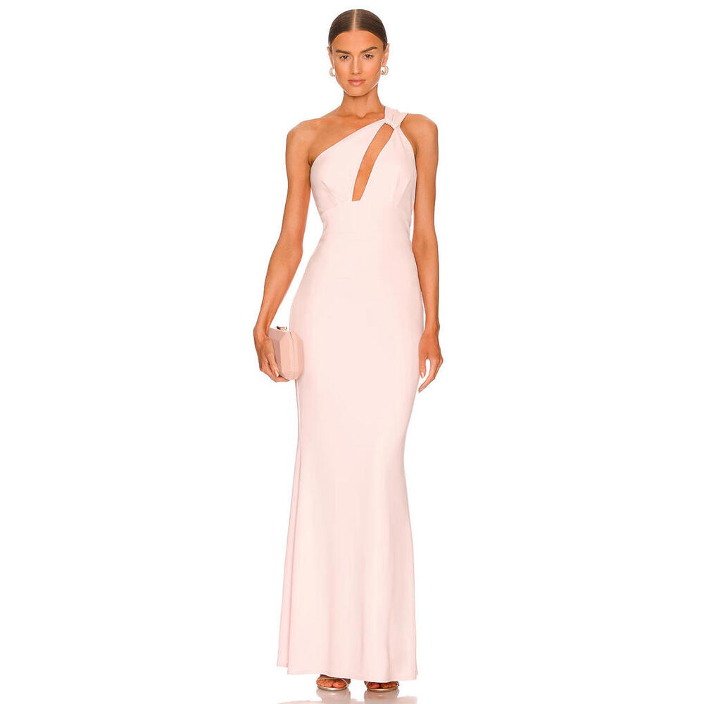 Katie May Pink One-Shoulder Gown
